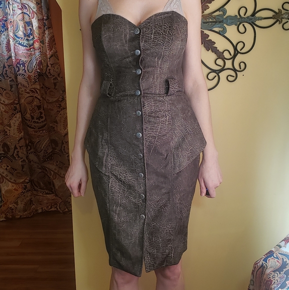 Vintage 80's Strapless Dress, Size 9/10 (sz6) - Picture 2 of 11